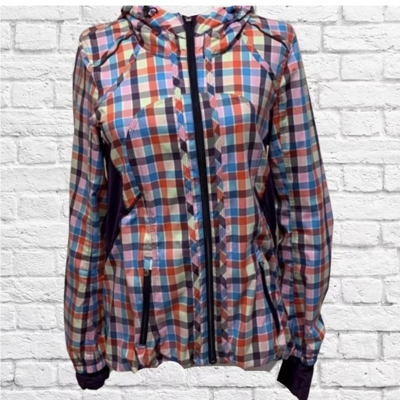 UBER RARE!🍒 LULULEMON SEAWHEEZE 2014 Special Edit Pass Me Plaid Jacket Sz.6,8 - Picture 3 of 15